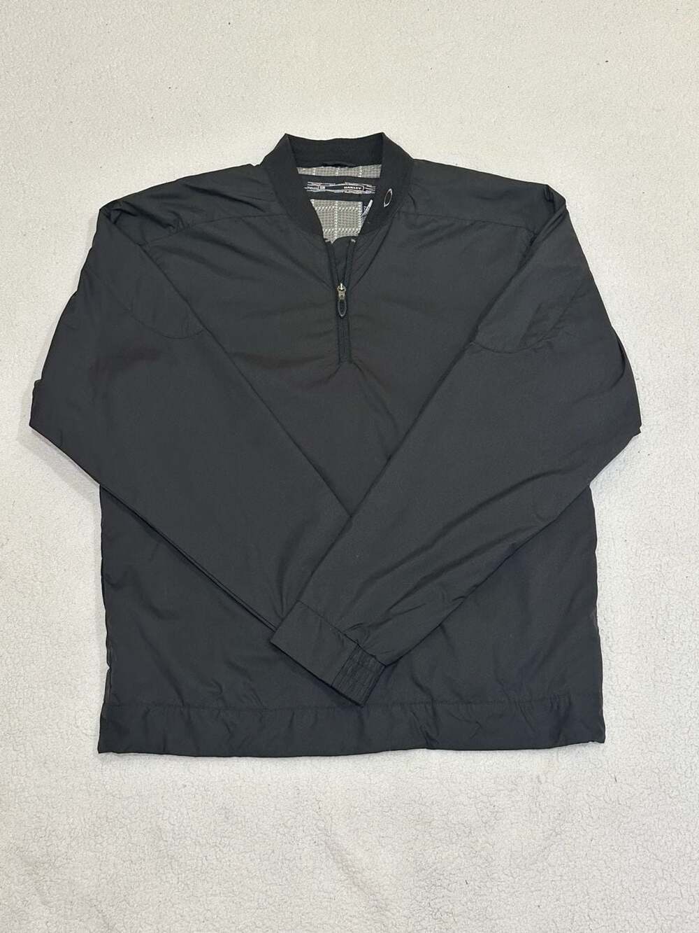 Oakley 1/4 Zip Pullover Windbreaker Jacket Black Size Small